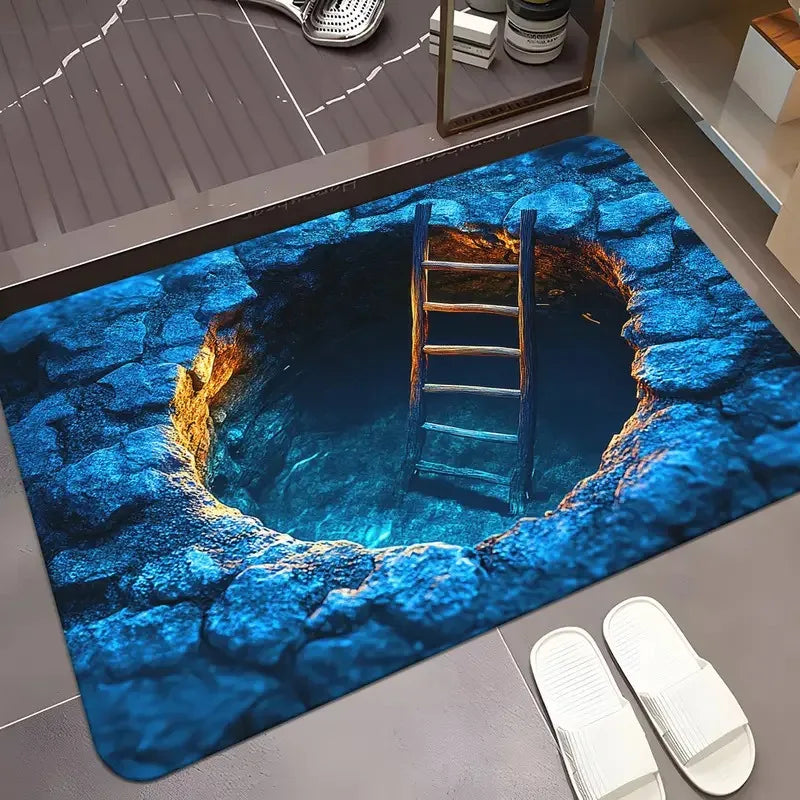 3D Optical Illusion Door Mat Entrance Area Rug For Playroom