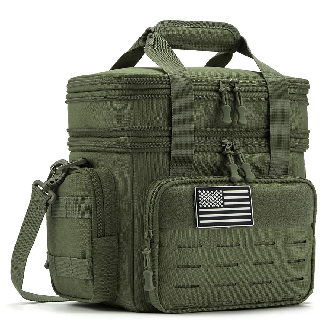 Expandable Tactical Lunch Box Heavy Duty Insulated Cooler Bag With MOLLE Webbing