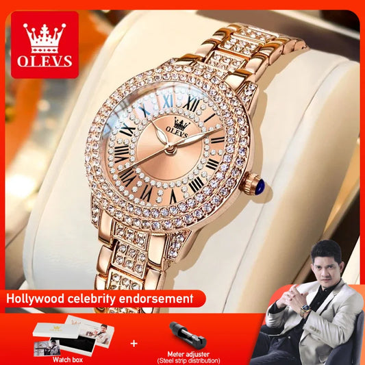 OLEVS 9943 Women Quartz Watch Zircon Waterproof Luminous