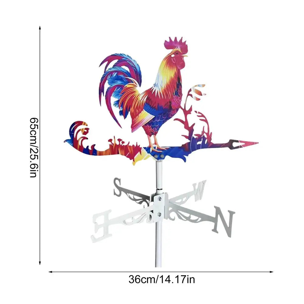 Rooster Weathervane Metal Wind Spinner For Garden Backyard