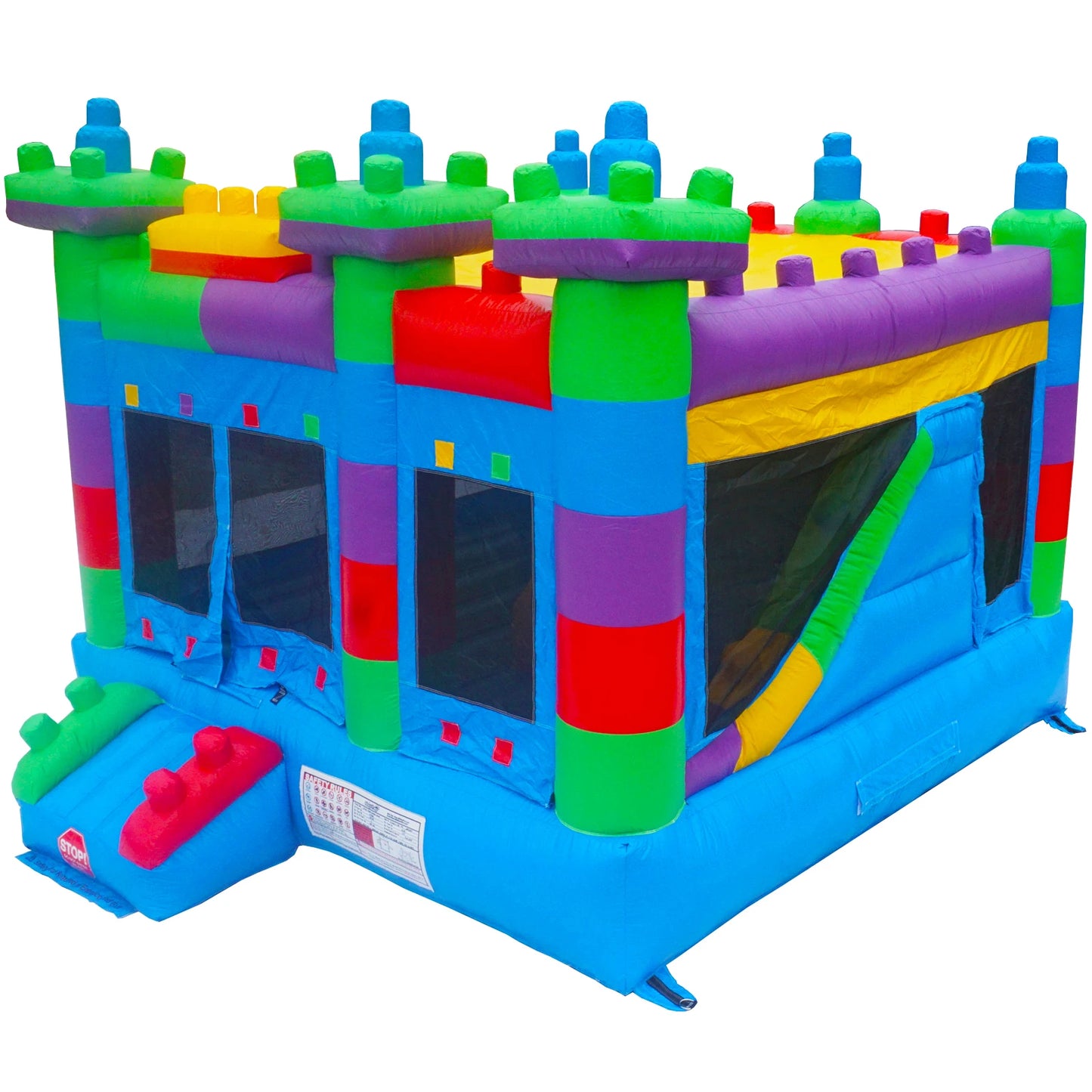 PVC Commercial Inflatable Bounce House for Big Kids Large Jumping House with Built-In Slide Outdoor Backyard Birthday Party