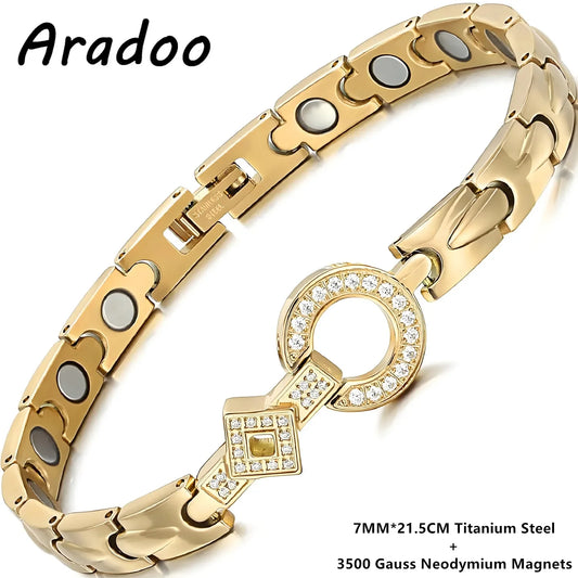 Aradoo Premium Titanium Steel Zirconia Bracelets For Women