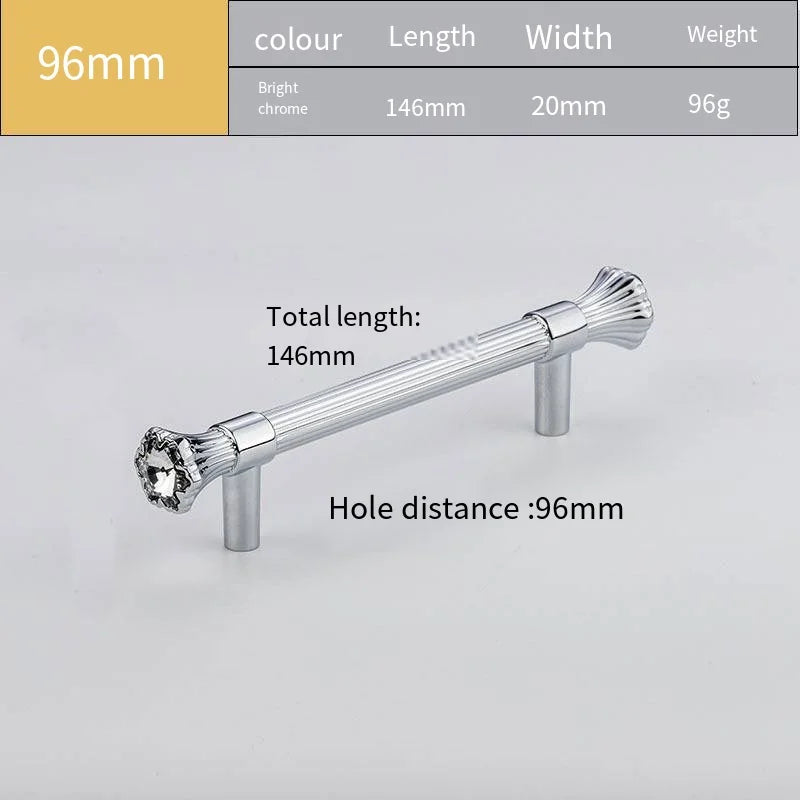 Light Luxury Crystal Handle Zinc Alloy Cabinet Hardware