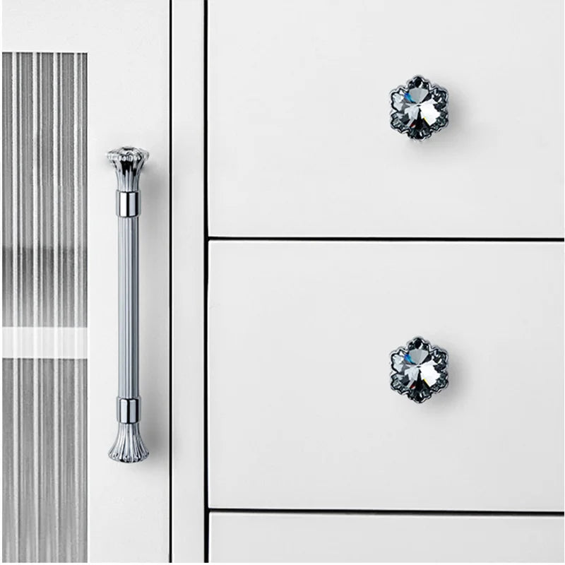Light Luxury Crystal Handle Zinc Alloy Cabinet Hardware
