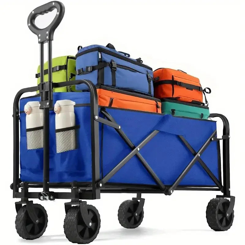 Heavy Duty Wagon Cart Foldable Portable Groceries Beach Utility Wagon All Terrain Wheels