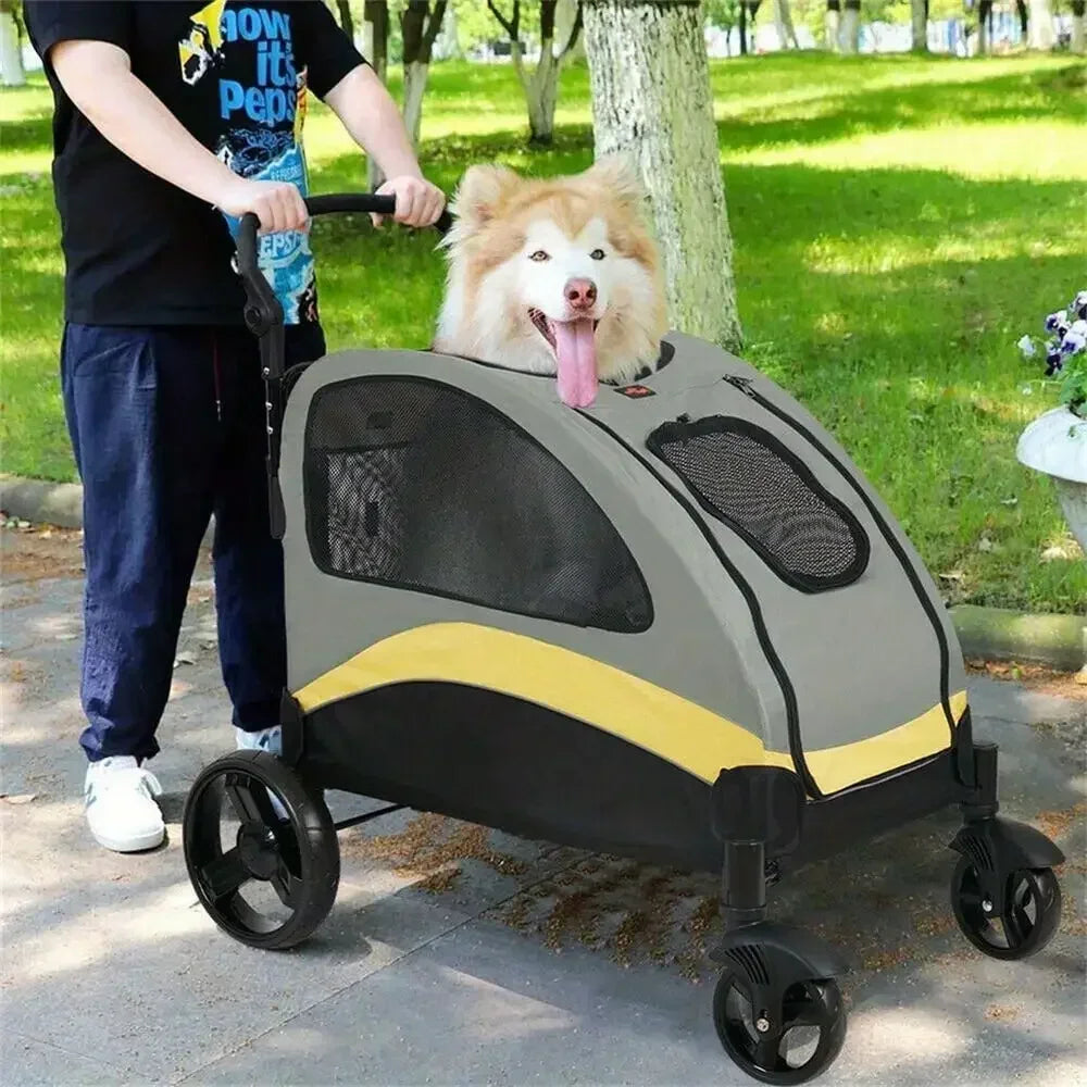 Foldable XX-Large Dog Pet Mobile Stroller Pram Carriage Jogger Holds up to 121lb