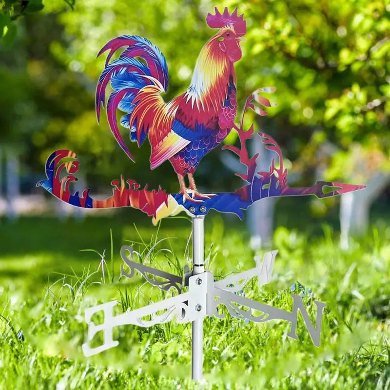 Rooster Weathervane Metal Wind Spinner For Garden Backyard
