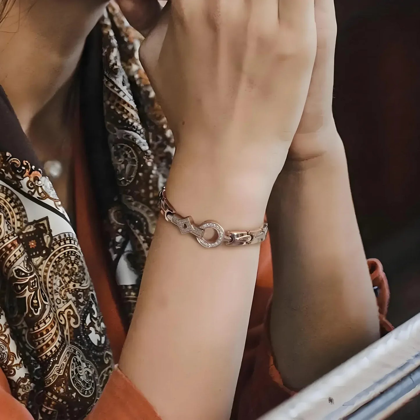 Aradoo Premium Titanium Steel Zirconia Bracelets For Women