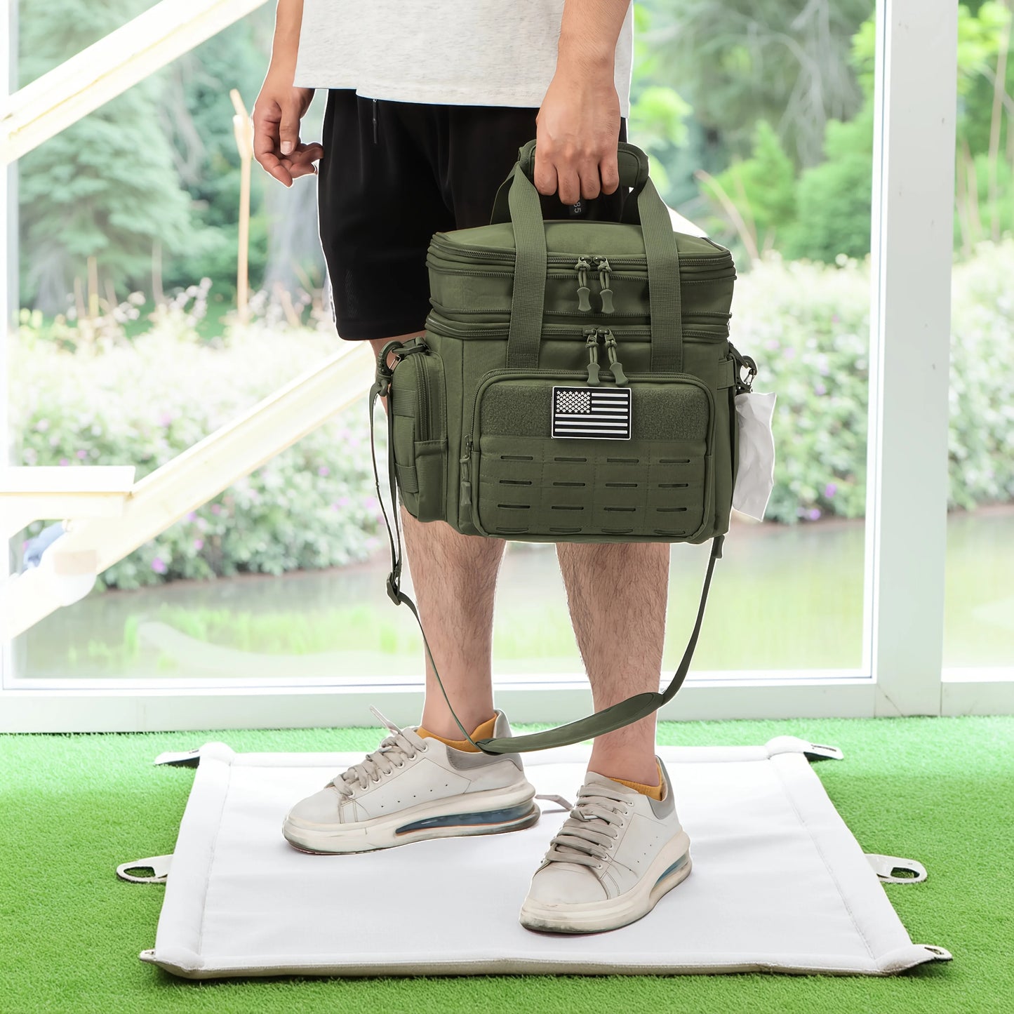 Expandable Tactical Lunch Box Heavy Duty Insulated Cooler Bag With MOLLE Webbing