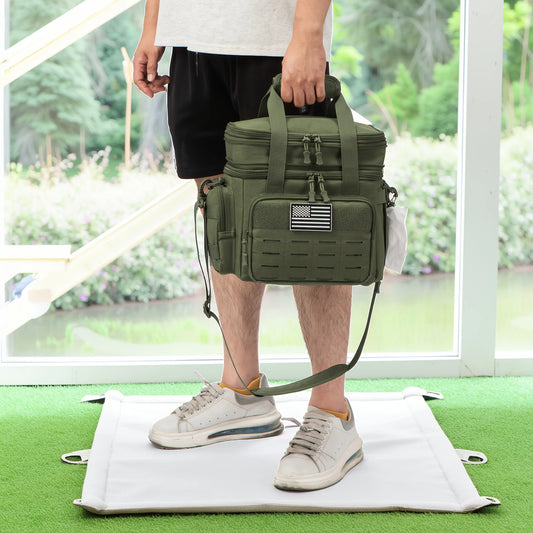 Expandable Tactical Lunch Box Heavy Duty Insulated Cooler Bag With MOLLE Webbing