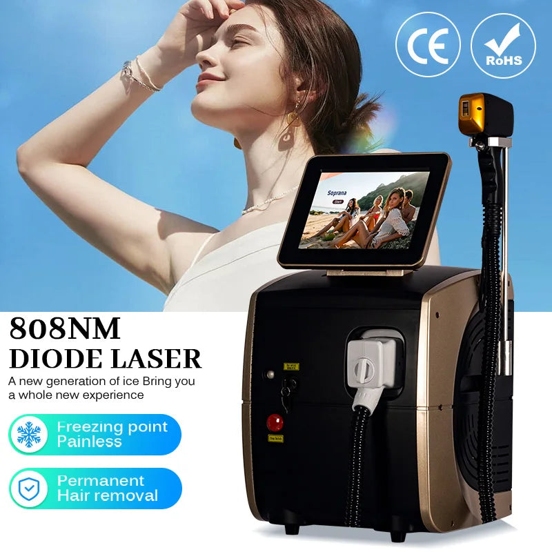 Professional Diode Laser Hair Removal Nd YAG 755 808 1064nm