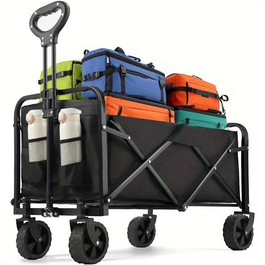 Heavy Duty Wagon Cart Foldable Portable Groceries Beach Utility Wagon All Terrain Wheels