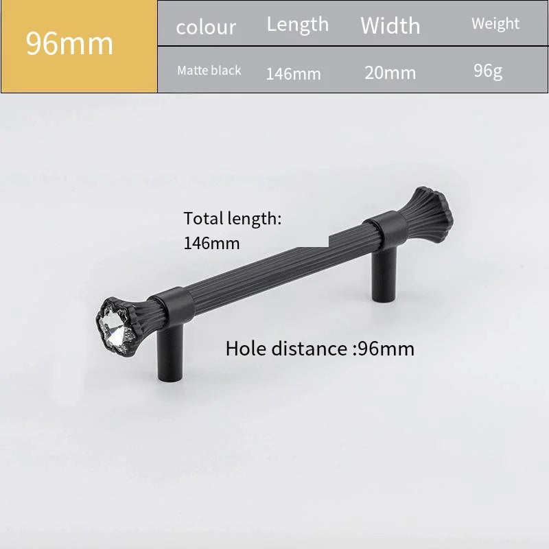 Light Luxury Crystal Handle Zinc Alloy Cabinet Hardware