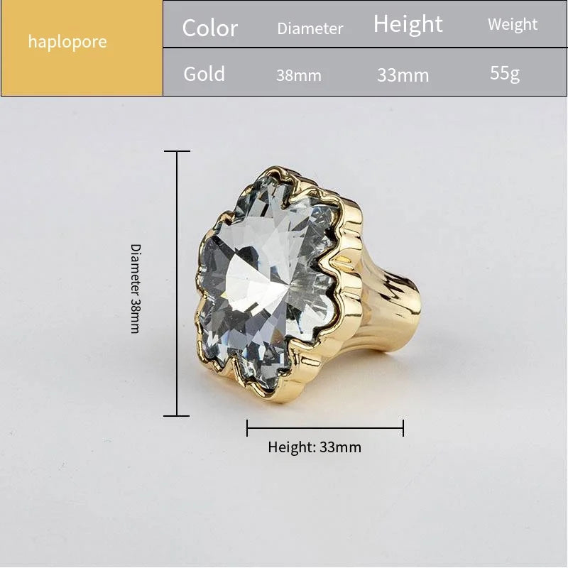 Light Luxury Crystal Handle Zinc Alloy Cabinet Hardware