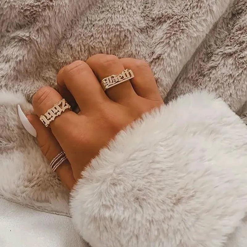 Personalized Hip Hop Name Ring Stainless Steel Jewelry