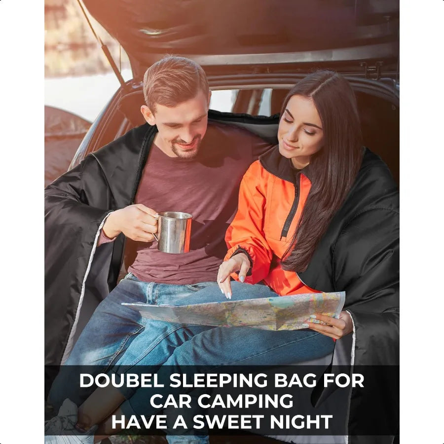 Double Sleeping Bag Queen Size 2 Person 3 Season Camping