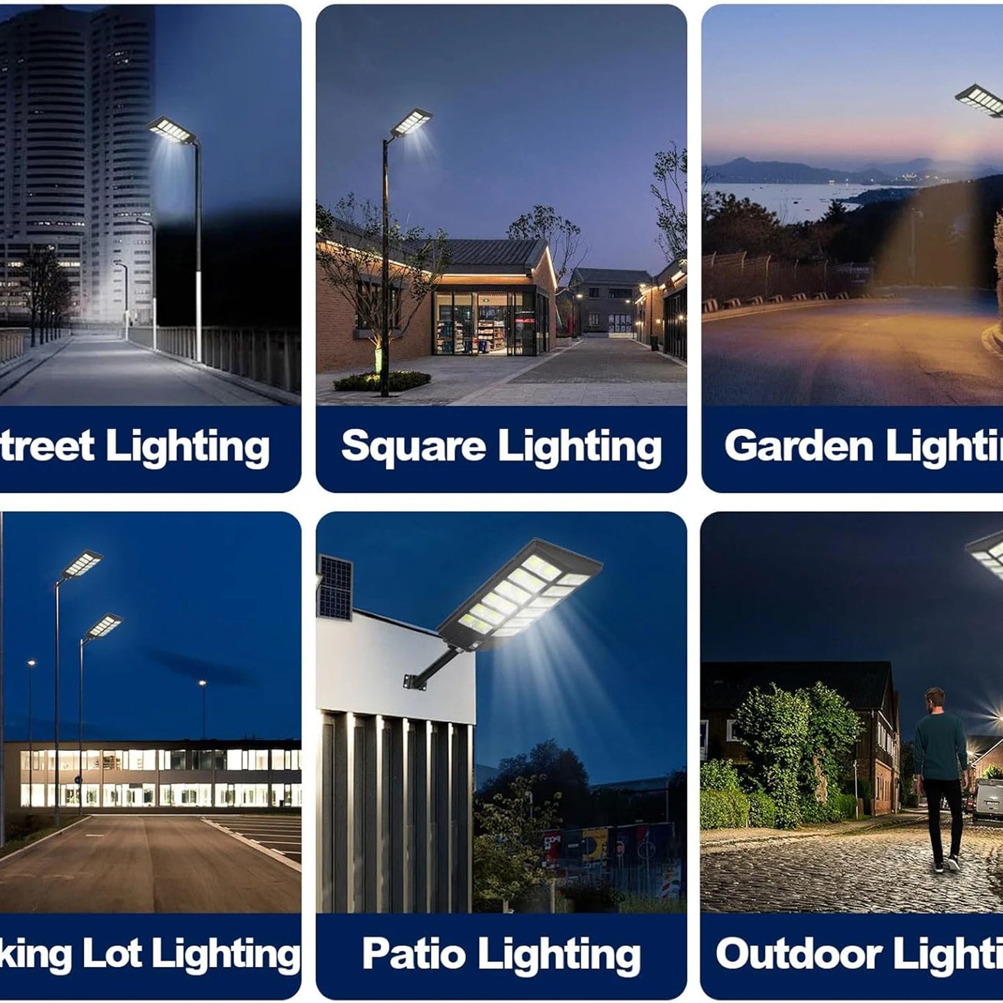 5000W Solar Street Lights Outdoor IP67 Waterproof Parking Lot Light with Motion Sensor and Dusk to Dawn Security Flood Lights 7000K