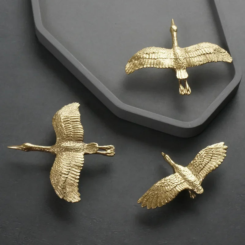 Brass Wild Goose Cabinet Handles Nordic Gold Drawer Pulls