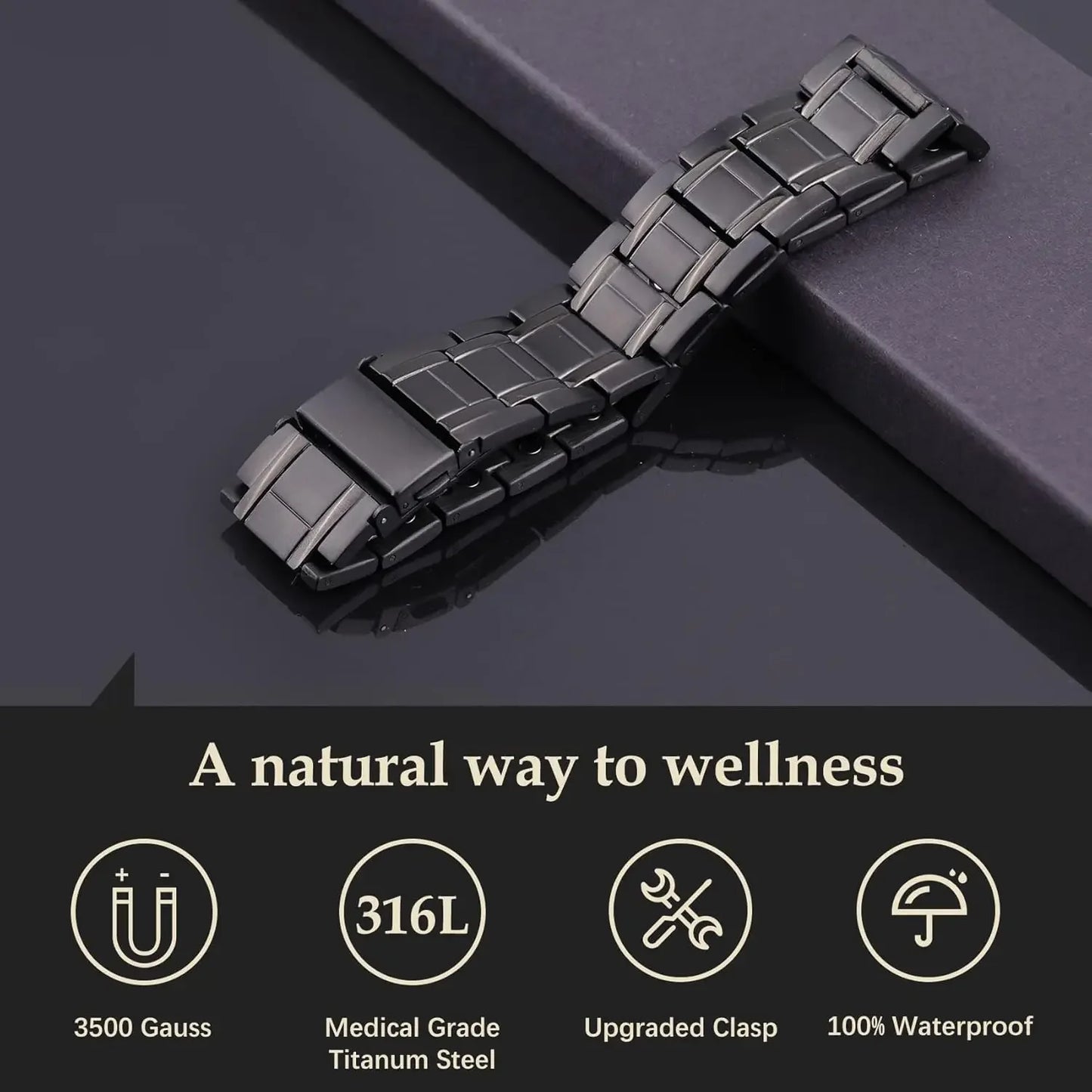 Premium Titanium Steel Magnetic Bracelet For Men 3X