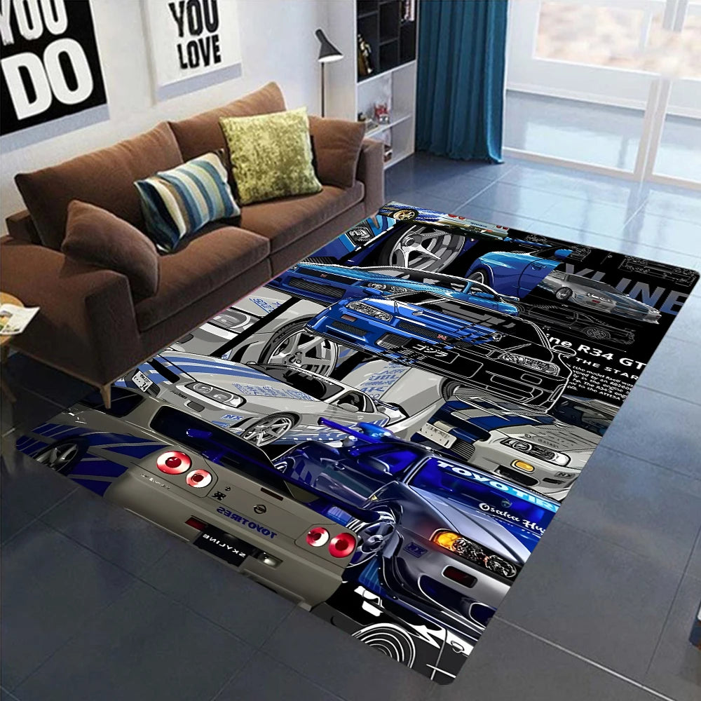 GTR Carpet For Men Bedroom Game Room Non Slip Rug Floor Mat