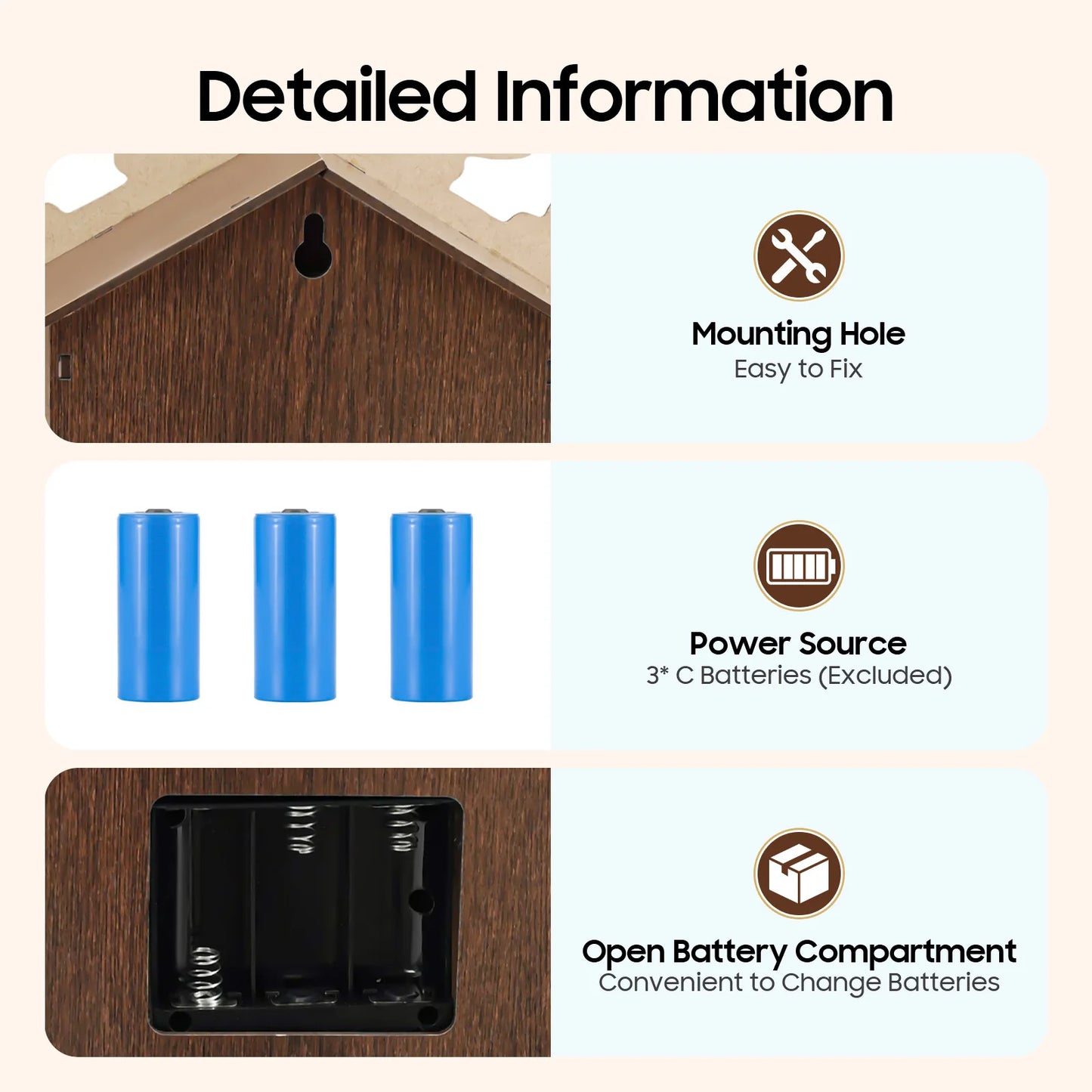 Black Forest Cuckoo Wall Clock Traditional Style Living Room