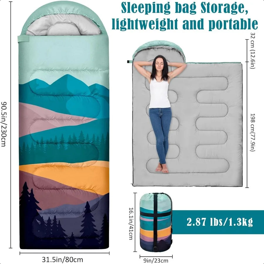 Cotton Sleeping Bags Adults 3 Seasons Waterproof Outdoor