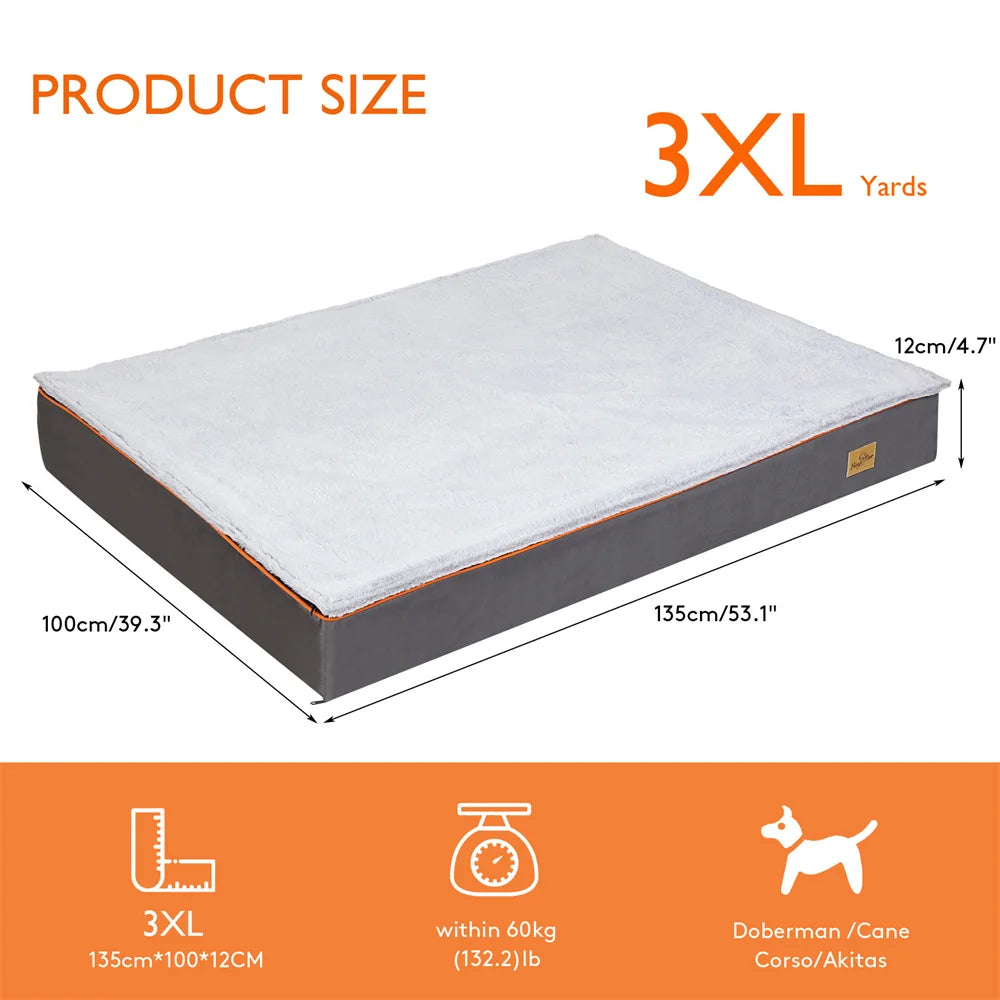 Premium Orthopedic Memory Foam Dog Bed Waterproof Mattress