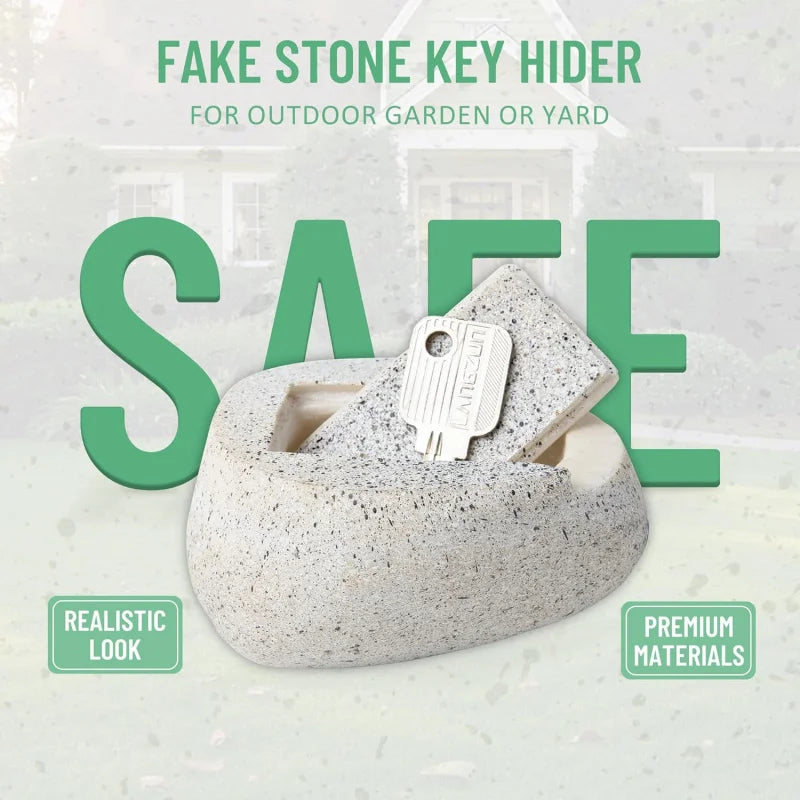 Rock - Stone Look - Hidden Safe Secret Storage Box Keys, Hider Garden or Yard -