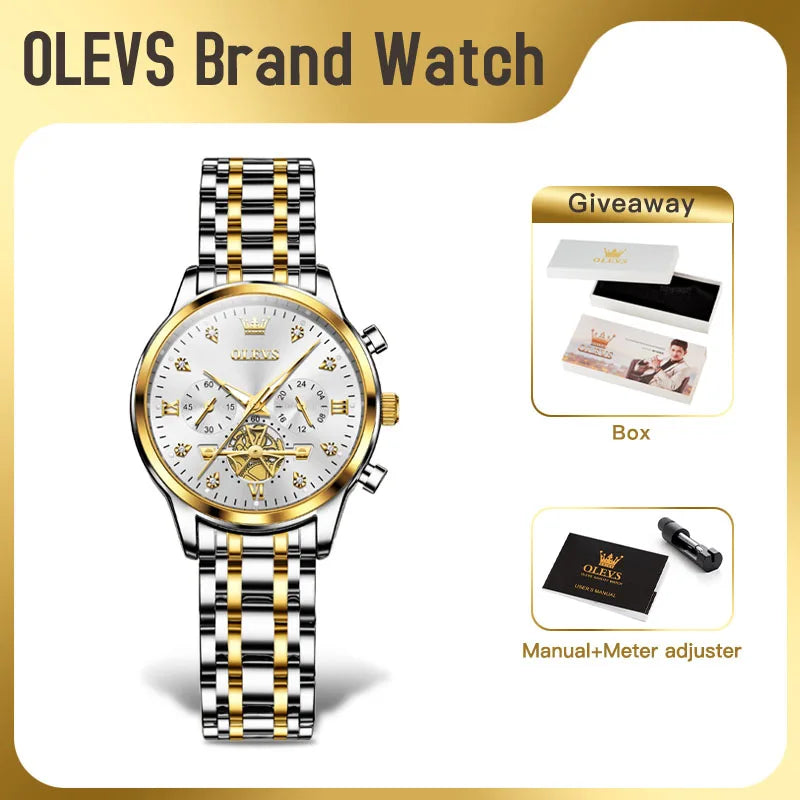 OLEVS 2897 Women Watch Multifunction Quartz Waterproof Gifts