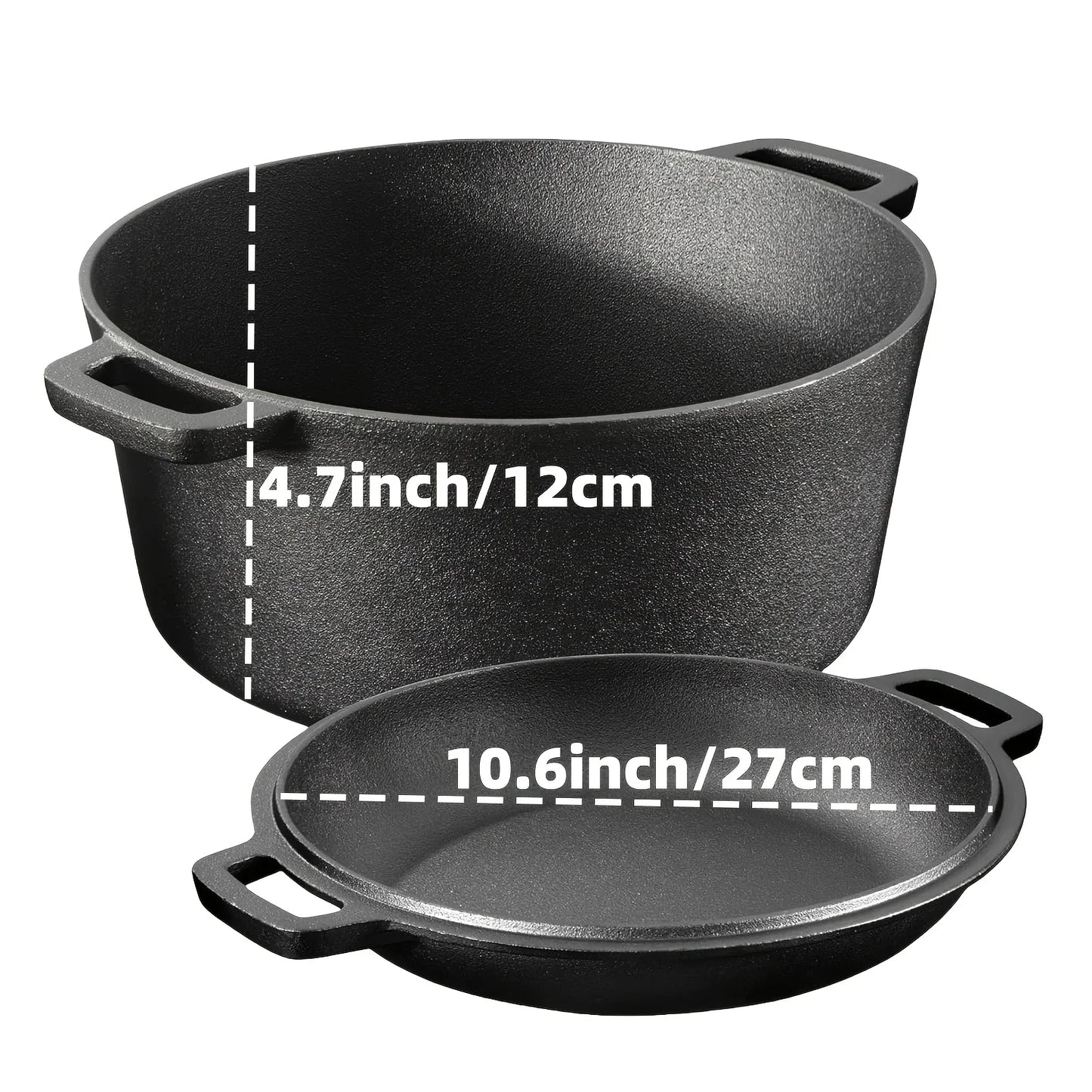 3 Piece Cast Iron Skillet Set 6 8 10 Inch Preseasoned Pans For Oven Campfire