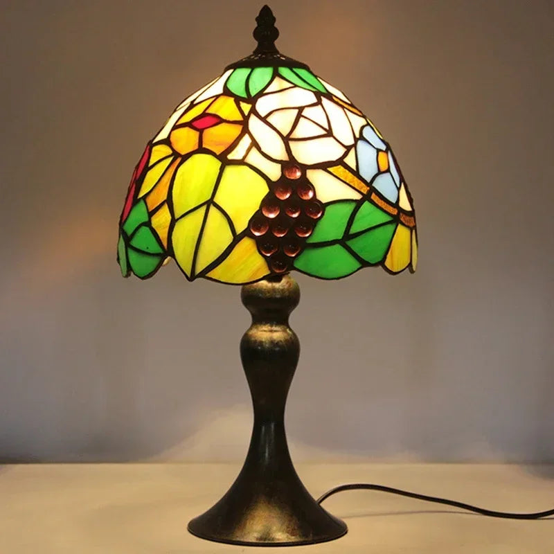 Small Tiffany Table Lamp Tiffany Style Desk Lamp Stained Glass Antique Light Bedroom Bedside Lamp Retro Reading Lamps