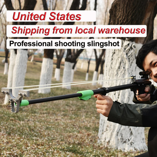 Extended Professional Large Slingshot with Laser Aiming Powerful Hunting Shooting Telescopic Outdoor Equipment Shipped from US Warehouse
