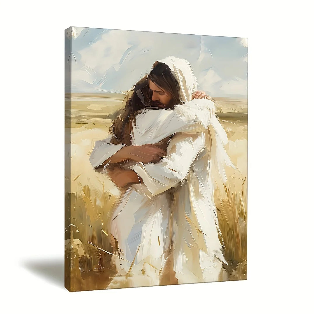 1PC Religious Art God Embraces Women Canvas Painting Bedroom Living Room Hallway Wall Decoration Room Decoration