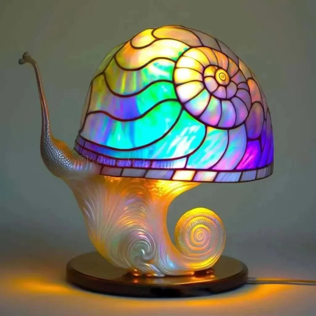Creative Stained Plant Series Table Lamps Resin Colorful Bedroom Bedside Flower Mushroom Retro Table Night Lamp Atmosphere Light