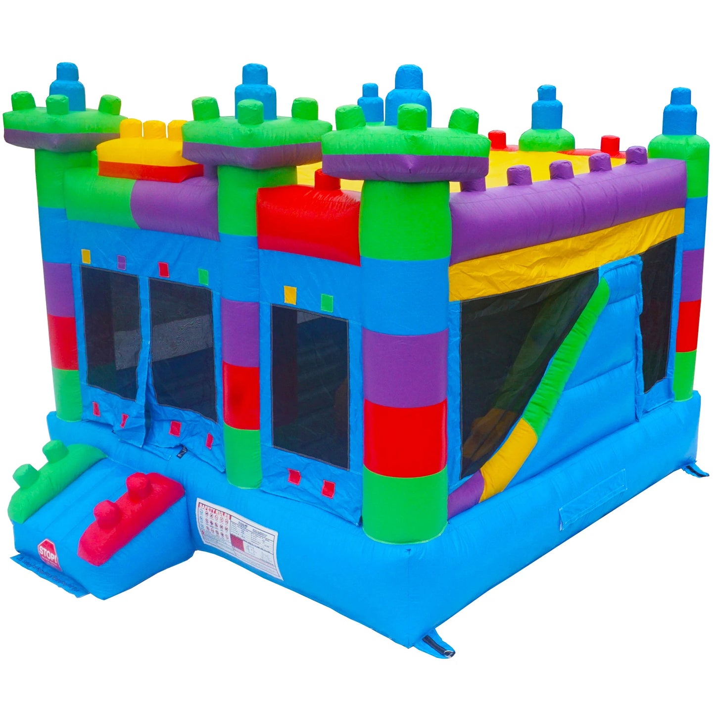 PVC Commercial Inflatable Bounce House for Big Kids Large Jumping House with Built-In Slide Outdoor Backyard Birthday Party