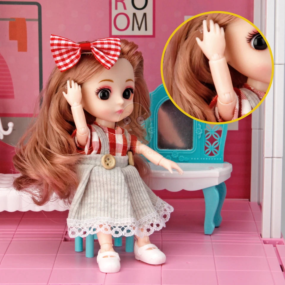 DIY Princess Dollhouse Pink Castle Educational Toy Gift