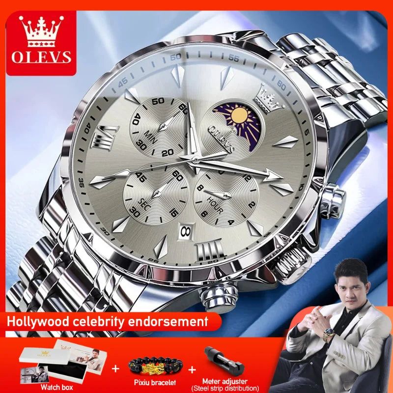 OLEVS 3653 Mens Watch Chronograph Quartz 30M Waterproof