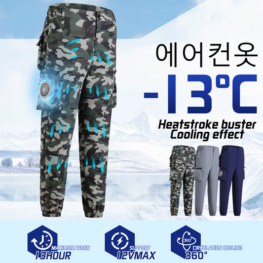 Fan Pants Cold Fishing Ride Climbing Hiking Sports Fan Suit Air-Conditioning Clothes Fan Cooling Outdoor Work Pants -13°