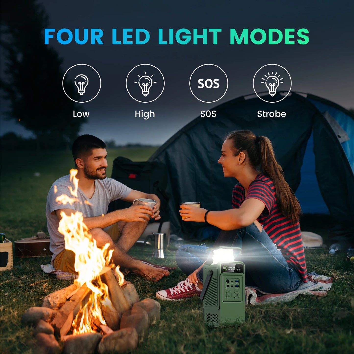 CTOLITY 200W Power Station Camping USB Type C Port 192Wh LiFePO4 60000mAh