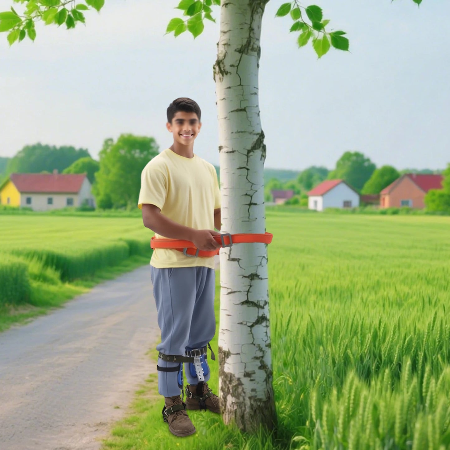 Blue Adjustable Climbing Spike With Extra Multi Functional Straps 150kg Capacity