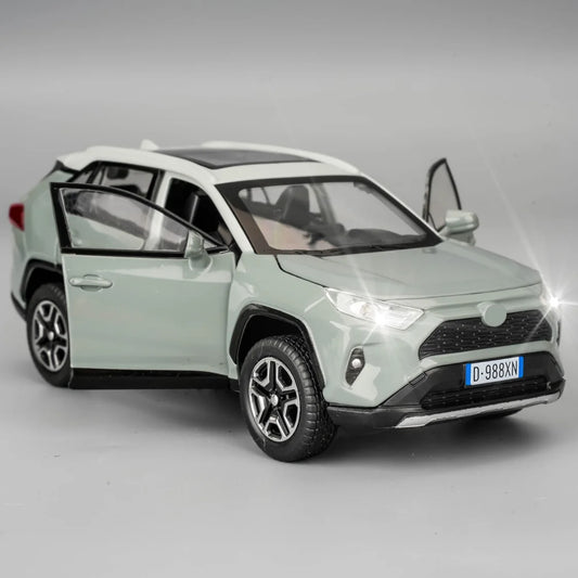 1/32 Scale RAV4 Alloy Diecast Toy Car With Light And Sound Doors Open