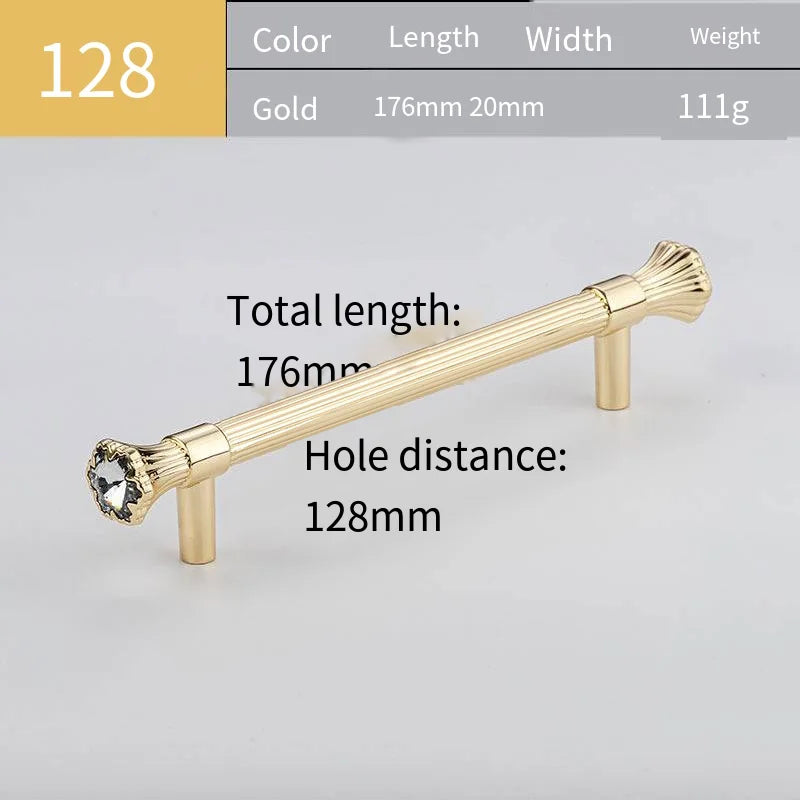 Light Luxury Crystal Handle Zinc Alloy Cabinet Hardware