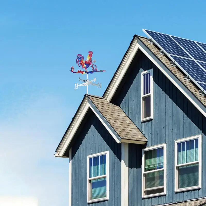 Rooster Weathervane Metal Wind Spinner For Garden Backyard