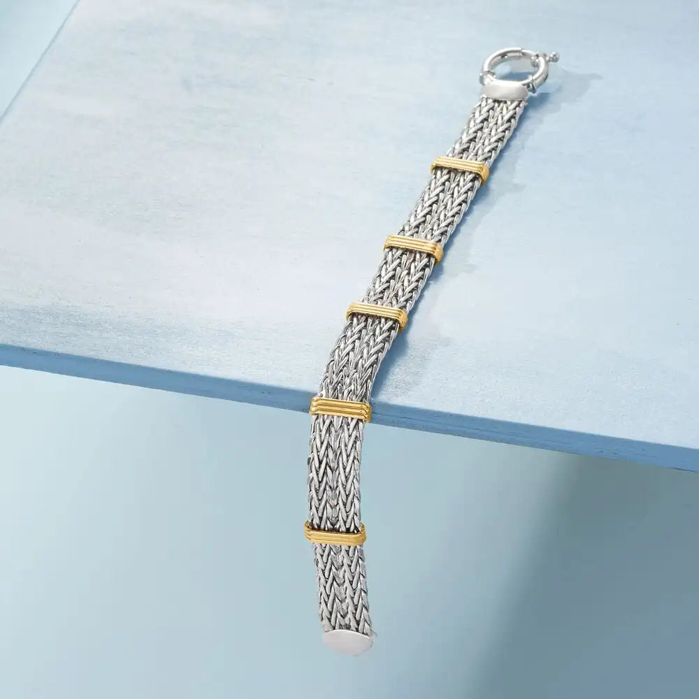 S925 Sterling Silver Byzantine Station Bracelet for Women Rope Bangle Wheat-Link Chain Bracelet Fine Jewelry Gift USA Warehouse