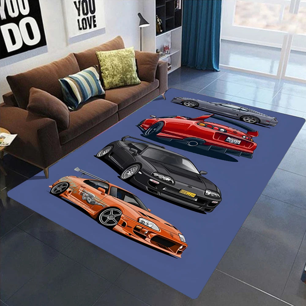 GTR Carpet For Men Bedroom Game Room Non Slip Rug Floor Mat