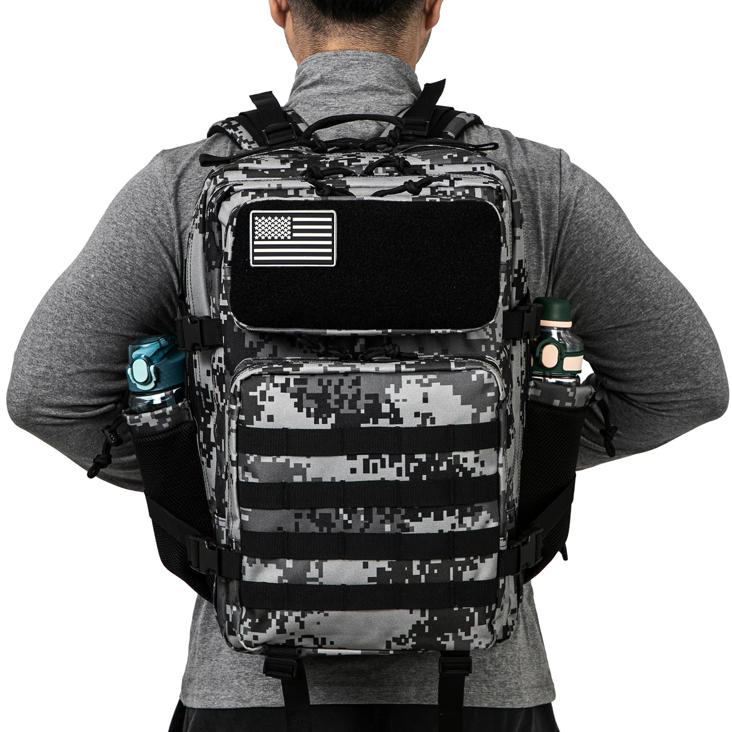 45L Tactical Backpack Hunting Rucksack With Dual Cup Holders For Outdoor Camping