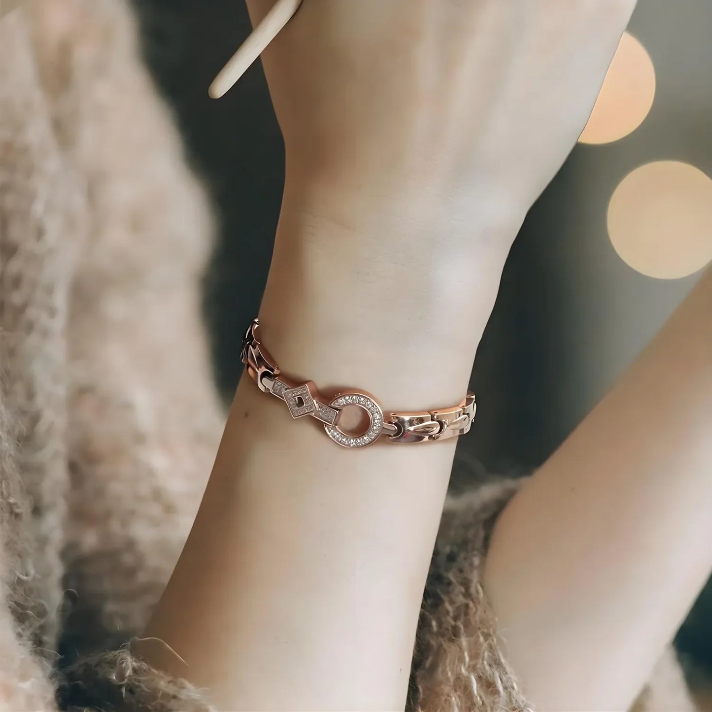 Aradoo Premium Titanium Steel Zirconia Bracelets For Women