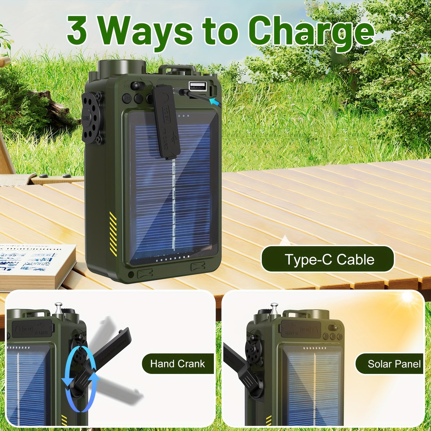 4000mAh Digital Shortwave Radio AM FM SW NOAA Weather Alert