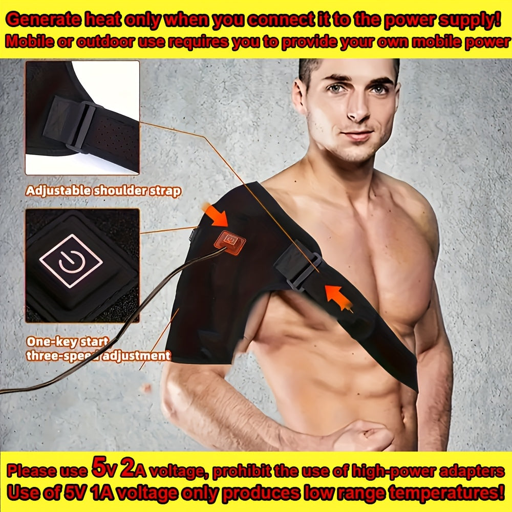 USB-Powered Electric Shoulder Warmer With Adjustable Strap -shoulder Brace Support - 3 Adjustable Heating Pad-Keeps, Leg, Ideal Relaxation Gift For Home, Office, And Arm Warm, Spa Use-The Winter Essential For Cold-Weather Com
