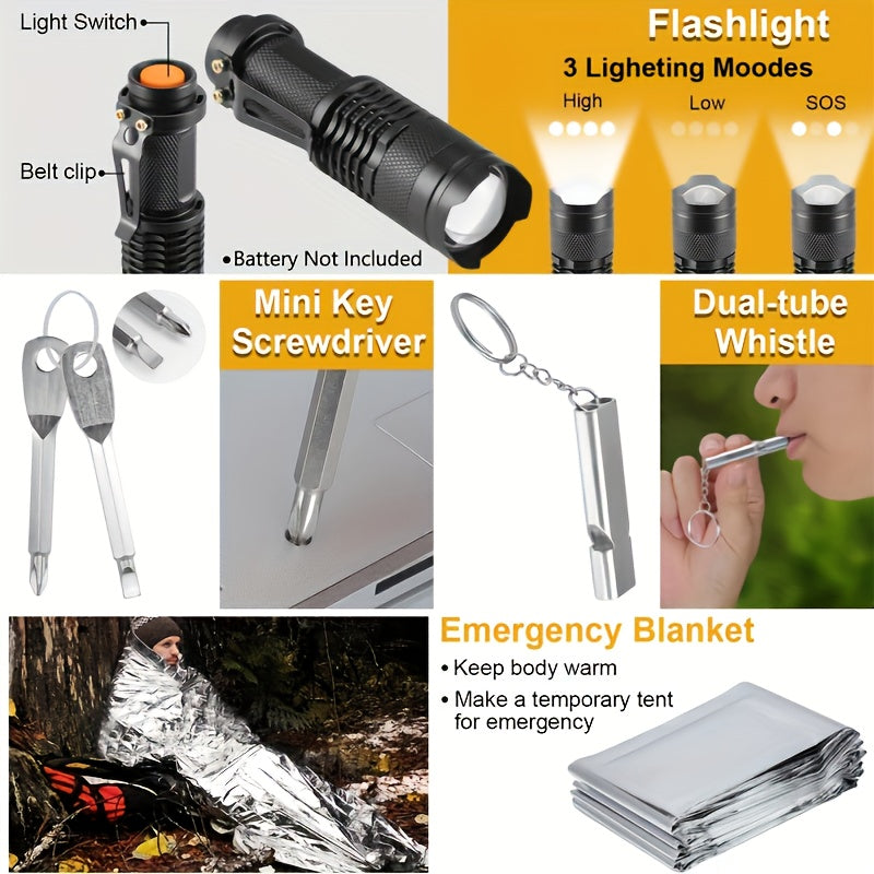 Survival Kit 19 In 1 Outdoor Gear For Men Camping Essentials